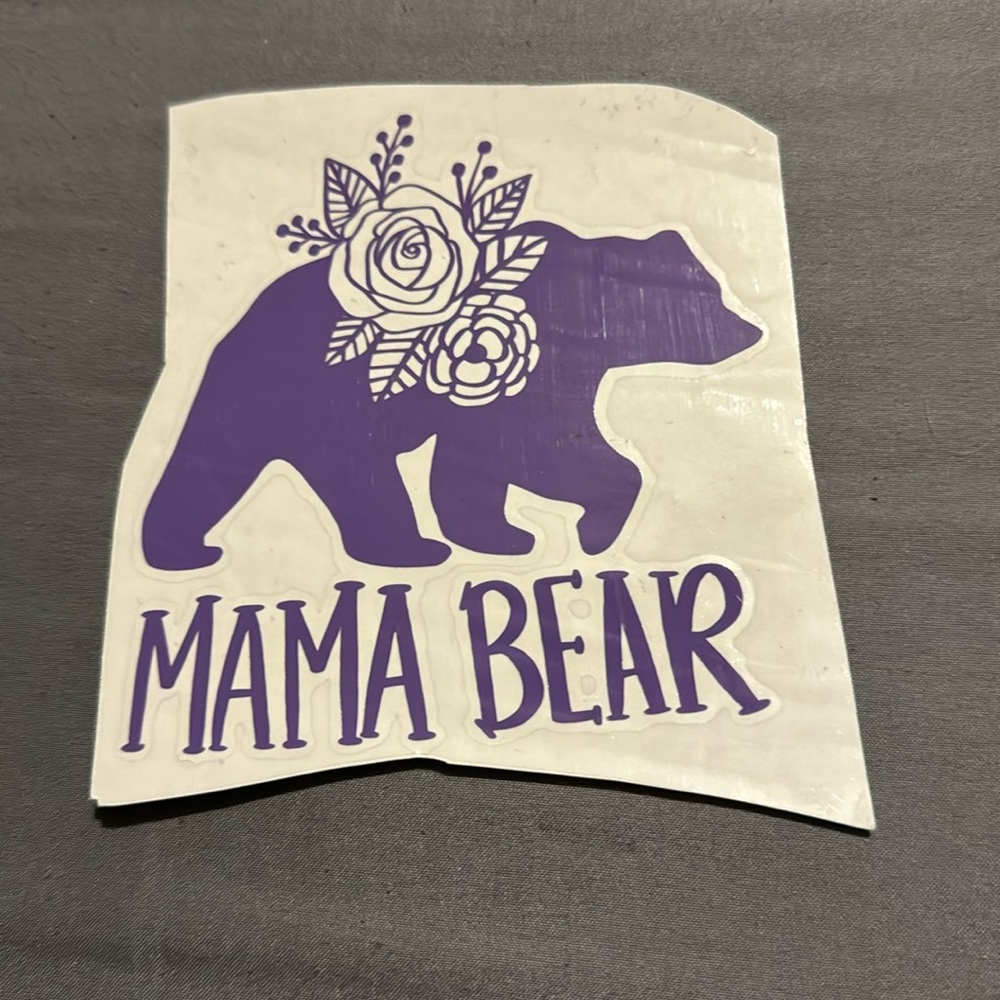 Purple mama bear decal